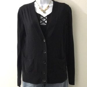 GAP classic black button down cardigan Womens Sz M
